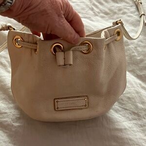 Marc Jacobs Cream Crossbody Bag with Gold Accents